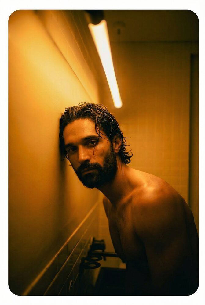 Amos Le Blanc, Canadian film director, moody hallway editorial portrait